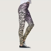 Goud Paarse Zwart Zebra Print Waterverf Ombre Leggings (Rechts)