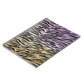 Goud Paarse Zwart Zebra Print Waterverf Ombre Notitieboek (Linkerzijde)