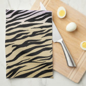 Goud Paarse Zwart Zebra Print Waterverf Ombre Theedoek (Quarter Fold)