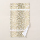 Goud paisleypatroon strepen accent bad handdoek (Handdoek)