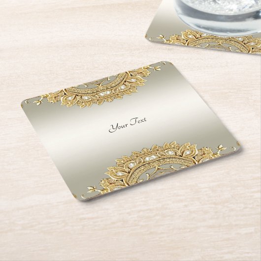 Goud  papier Onderzetter (Schuin)