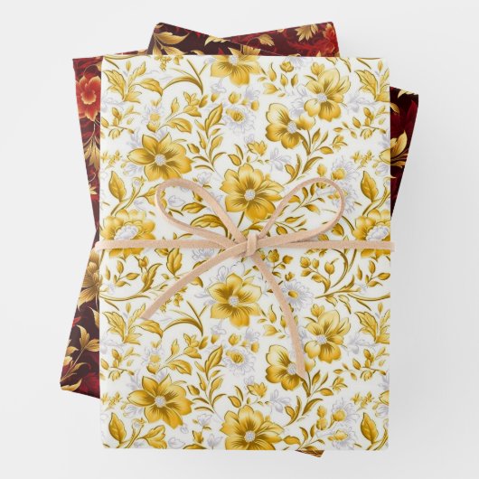 Goud papier voor het verpakken van bloemen inpakpapier vel (In situ)