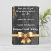 Goud parellint, hartenketting van Pareltjes op zwa Kaart (Staand voorkant)