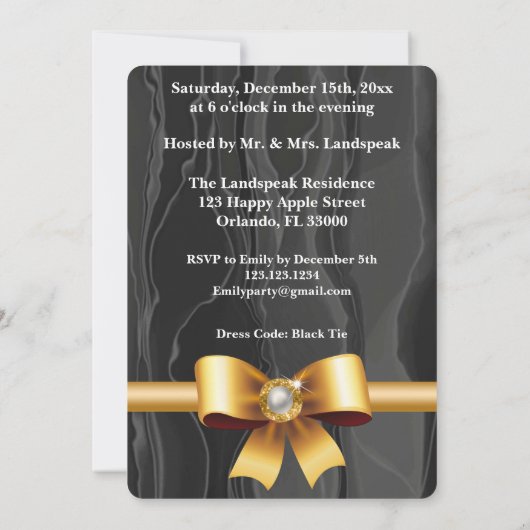 Goud parellint, hartenketting van Pareltjes op zwa Kaart (Achterkant)