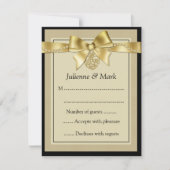 Goud parellint op zwarte RSVP (Voorkant)