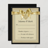 Goud parellint op zwarte RSVP (Voorkant / Achterkant)