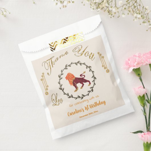 Goud & Parels Leo 1e Verjaardag Bedankt Bedankzakje (Gezegeld)