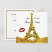 Goud Parijs Frankrijk skyline kus #2 Sweet 16 SQ Kaart (Voorkant / Achterkant)