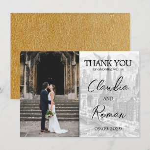 Goud Parijs Paspoort Bedankkaart