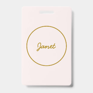 Goud & Pastel Kleur Calligrafie Elegante Gewone Na Badge
