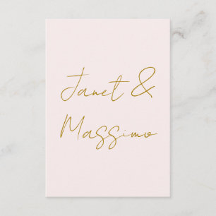 Goud & Pastel Kleur Calligrafie Elegante Gewone Na Informatiekaartje