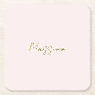 Goud & Pastel Kleur Calligrafie Elegante Gewone Na Kartonnen Onderzetters