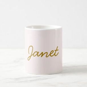 Goud & Pastel Kleur Calligrafie Elegante Gewone Na Koffiemok