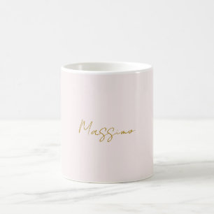 Goud & Pastel Kleur Calligrafie Elegante Gewone Na Koffiemok