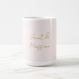 Goud & Pastel Kleur Calligrafie Elegante Gewone Na Koffiemok