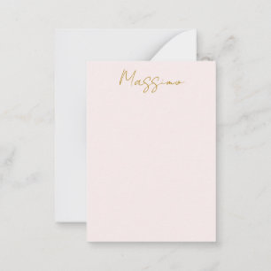 Goud & Pastel Kleur Calligrafie Elegante Gewone Na Notitiekaartje