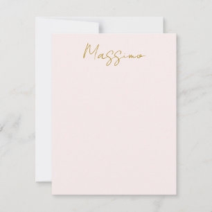 Goud & Pastel Kleur Calligrafie Elegante Gewone Na Notitiekaartje