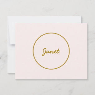 Goud & Pastel Kleur Calligrafie Elegante Gewone Na Notitiekaartje