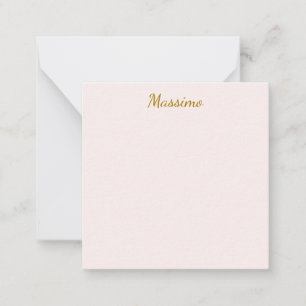 Goud & Pastel Kleur Calligrafie Elegante Gewone Na Notitiekaartje