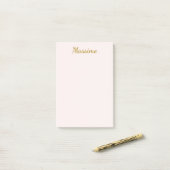 Goud & Pastel Kleur Calligrafie Elegante Gewone Na Post-it® Notes (Op bureau)