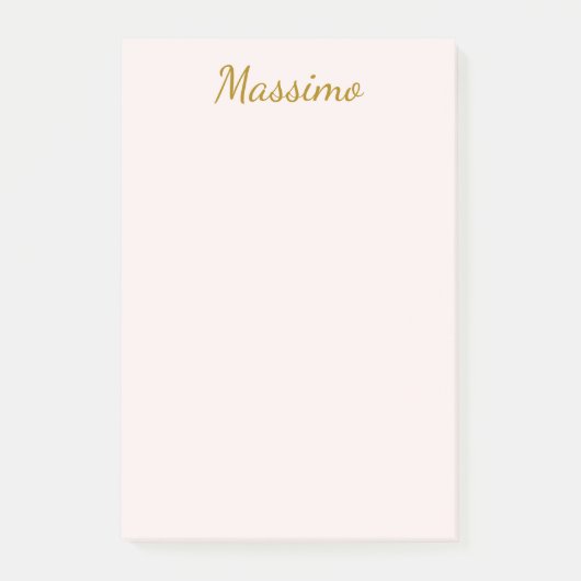 Goud & Pastel Kleur Calligrafie Elegante Gewone Na Post-it® Notes (Voorkant)