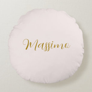 Goud & Pastel Kleur Calligrafie Elegante Gewone Na Rond Kussen