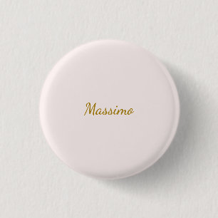 Goud & Pastel Kleur Calligrafie Elegante Gewone Na Ronde Button 3,2 Cm