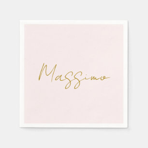 Goud & Pastel Kleur Calligrafie Elegante Gewone Na Servet
