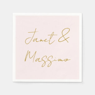 Goud & Pastel Kleur Calligrafie Elegante Gewone Na Servet