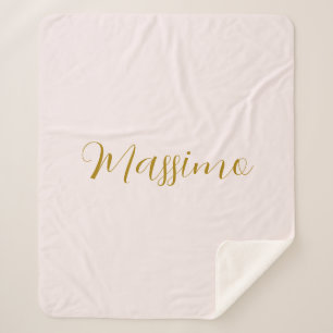 Goud & Pastel Kleur Calligrafie Elegante Gewone Na Sherpa Deken