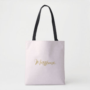 Goud & Pastel Kleur Calligrafie Elegante Gewone Na Tote Bag
