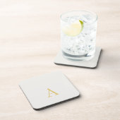 Goud & Pastel Kleur Monogram Professionele Initiaa Bier Onderzetter (Rechterzijde)