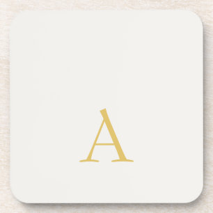 Goud & Pastel Kleur Monogram Professionele Initiaa Bier Onderzetter