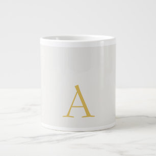 Goud & Pastel Kleur Monogram Professionele Initiaa Grote Koffiekop
