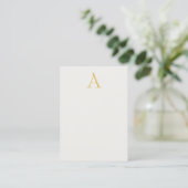 Goud & Pastel Kleur Monogram Professionele Initiaa Informatiekaartje (Staand voorkant)