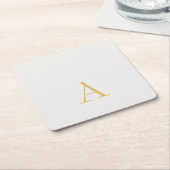 Goud & Pastel Kleur Monogram Professionele Initiaa Kartonnen Onderzetters (Schuin)