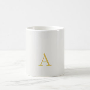 Goud & Pastel Kleur Monogram Professionele Initiaa Koffiemok