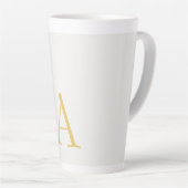Goud & Pastel Kleur Monogram Professionele Initiaa Latte Mok (Rechterhoek)