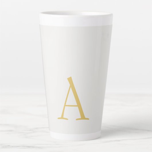 Goud & Pastel Kleur Monogram Professionele Initiaa Latte Mok (Voorkant)