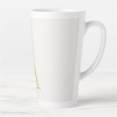 Goud & Pastel Kleur Monogram Professionele Initiaa Latte Mok (Rechts)