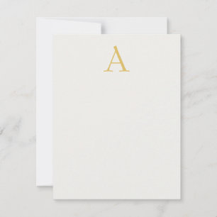 Goud & Pastel Kleur Monogram Professionele Initiaa Notitiekaartje