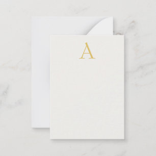 Goud & Pastel Kleur Monogram Professionele Initiaa Notitiekaartje