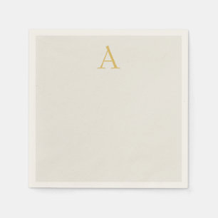 Goud & Pastel Kleur Monogram Professionele Initiaa Servet