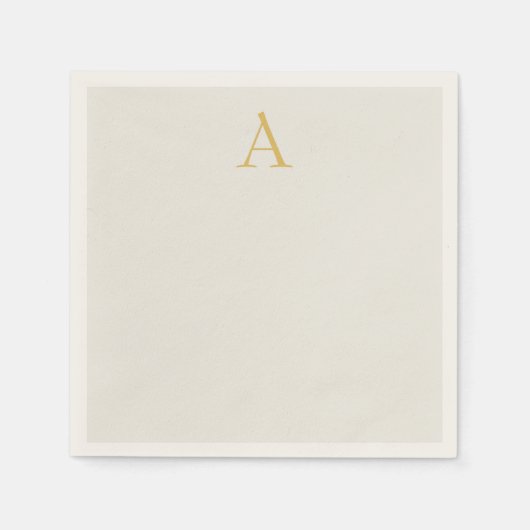 Goud & Pastel Kleur Monogram Professionele Initiaa Servet (Voorkant)