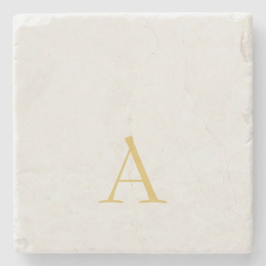 Goud & Pastel Kleur Monogram Professionele Initiaa Stenen Onderzetter (Voorkant)