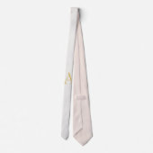 Goud & Pastel Kleur Monogram Professionele Initiaa Stropdas (Achterkant)