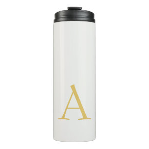 Goud & Pastel Kleur Monogram Professionele Initiaa Thermosbeker