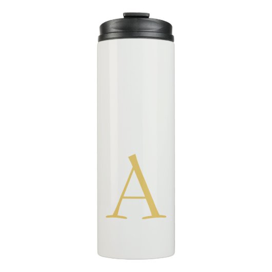 Goud & Pastel Kleur Monogram Professionele Initiaa Thermosbeker (Voorkant)