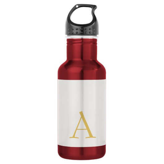 Goud & Pastel Kleur Monogram Professionele Initiaa Waterfles (Voorkant)