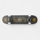 Goud patroon Leaf Design Skateboard (Horizontaal)